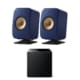 KEF LSX II Bookshelf Speakers + Kube 8b MIE Subwoofer and P1 Desk Pad Bundle (Black) Bundles Sight and Sound Galleria 2