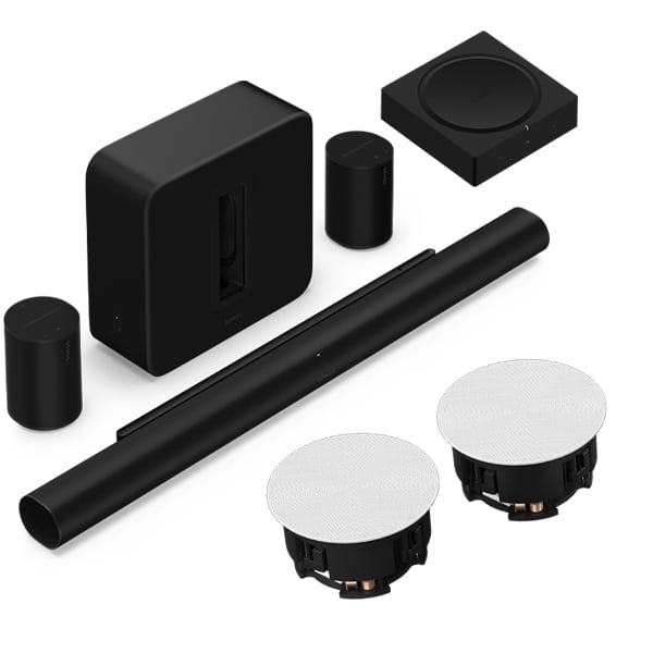 Two Zone Living Complete Sonos Bundle (Black) Sonos Design & Consultation Sight and Sound Galleria