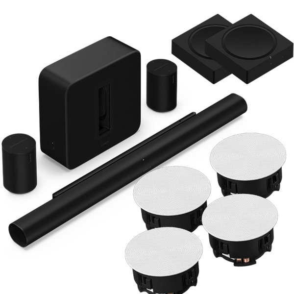 Three Zone Living Complete Sonos Bundle (Black) Sonos Design & Consultation Sight and Sound Galleria