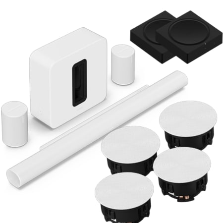 Three Zone Living Complete Sonos Bundle (White) Sonos Design & Consultation Sight and Sound Galleria