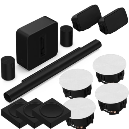 The Entertainer’s Delight Complete Sonos Bundle (Black) Sonos Design & Consultation Sight and Sound Galleria