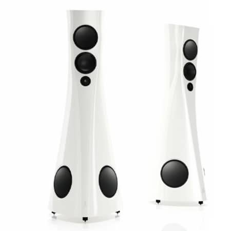 Estelon Forza Floorstanding Speakers (White Pearl Gloss) Estelon Sight and Sound Galleria