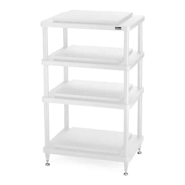 Solidsteel S5-4 Four-Shelf HiFi Rack (White) HiFi Racks Sight and Sound Galleria