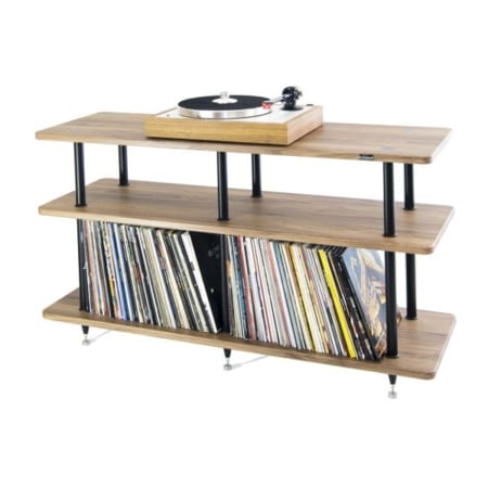 Solidsteel VL-3 Vinyl Library Rack 3-Shelf (Walnut) - Image 2